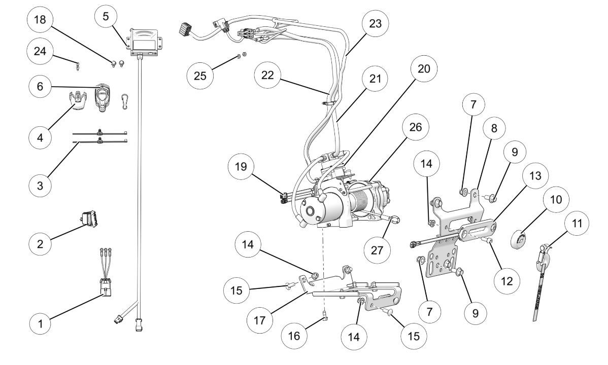 20192021 Polaris General PRO HD 4,500 LB Winch W/ Rapid Rope Recovery