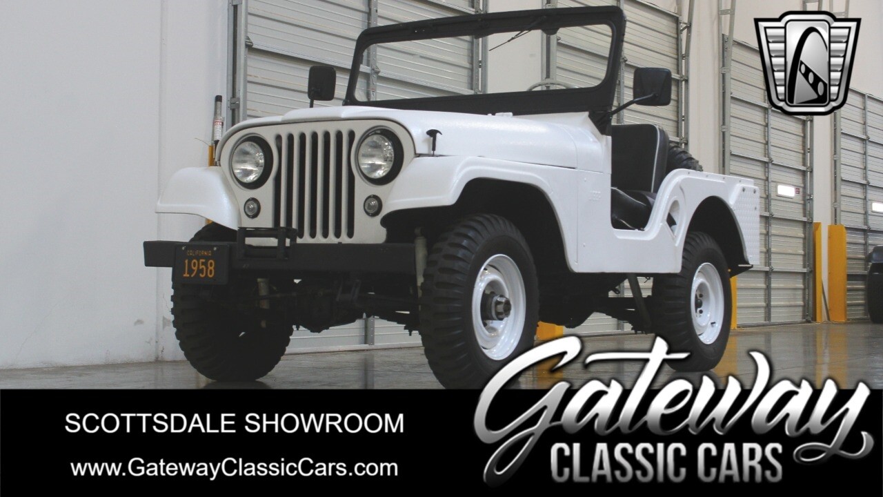 White 1958 Jeep Willys  Hurricane L Head  4 Cylinder 3-Speed Manual Available No