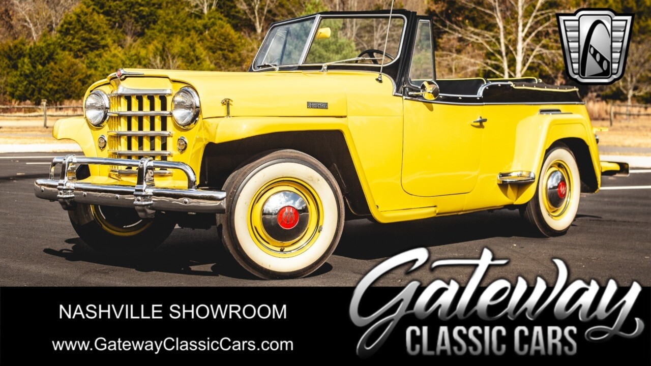 Yellow 1950 Willys Jeepster  4 Cylinder Manual Available Now!