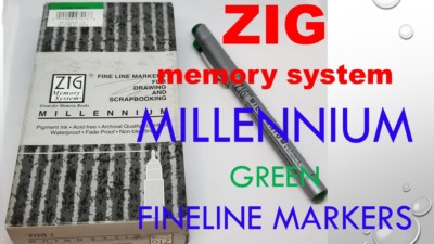 AUTHENTIC ZIG MEMORY SYSTEM MILLENNIUM PIGMENT INK PEN .05 (GREEN) MS-05 JAPAN