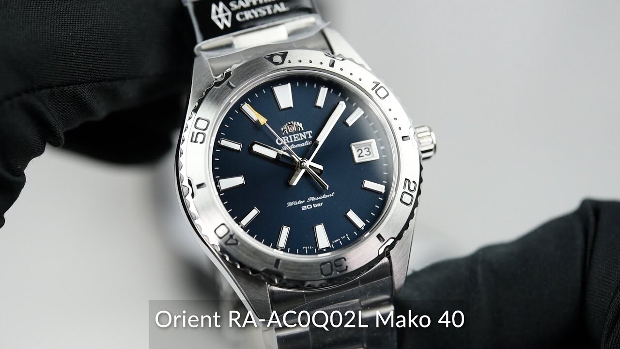 Pre-owned Orient Ra-ac0q02l10b Mako 40 Blue Analog Automatic Men's Diver's Design Watch