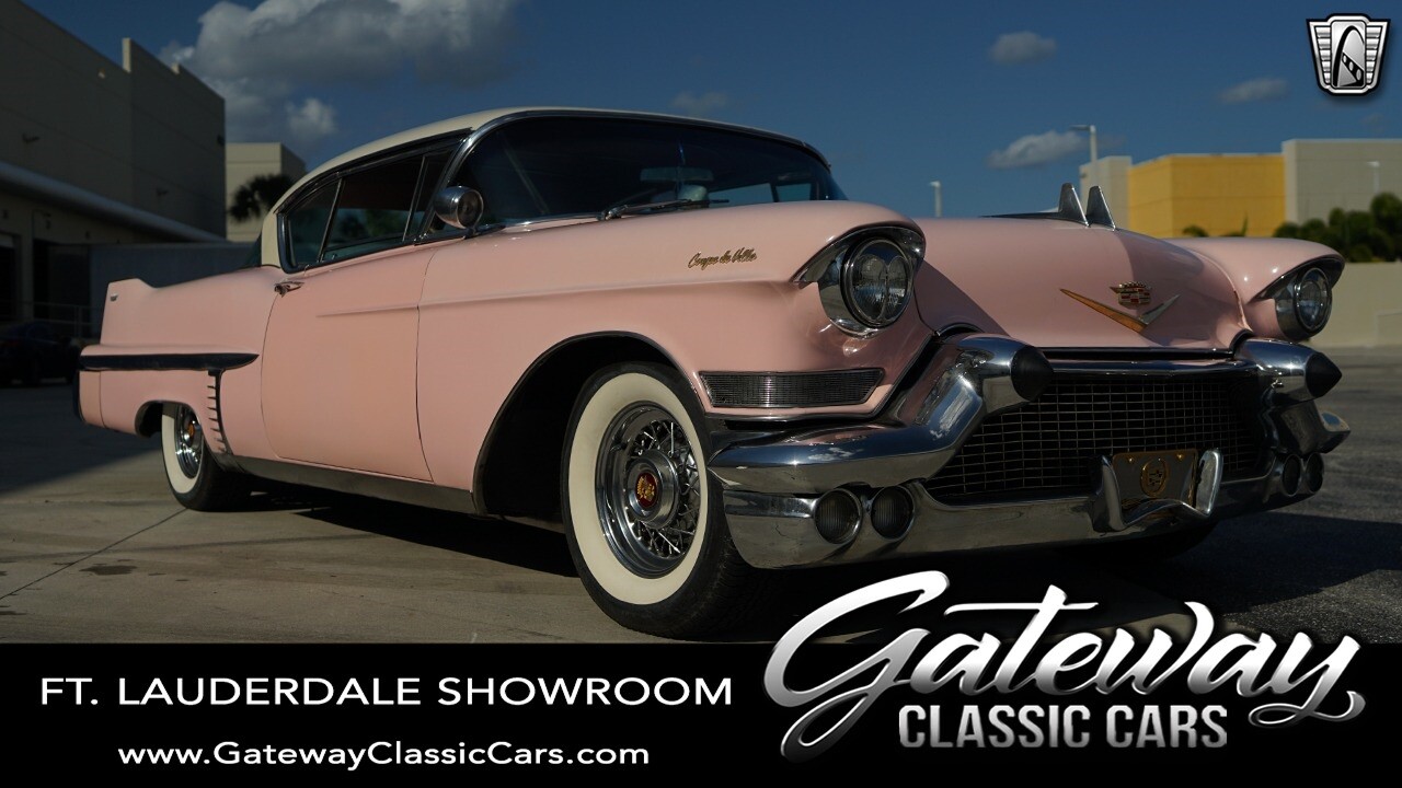 Pink 1957 Cadillac Coupe DeVille  365 CID V8 4-SPEED AUTO Automatic Available No