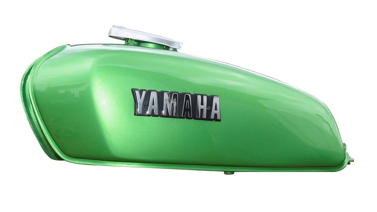 Yamaha Rx100 Rx125 Green Petrol Fuel Tank With Lid Cap Tap  