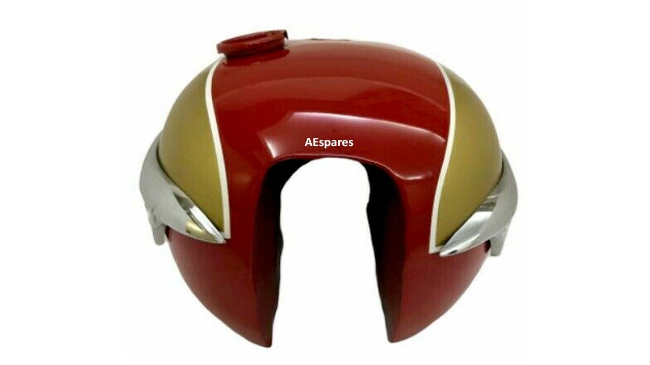 FOR TRIUMPH T140 OIF FUEL TANK GOLDEN & RED 