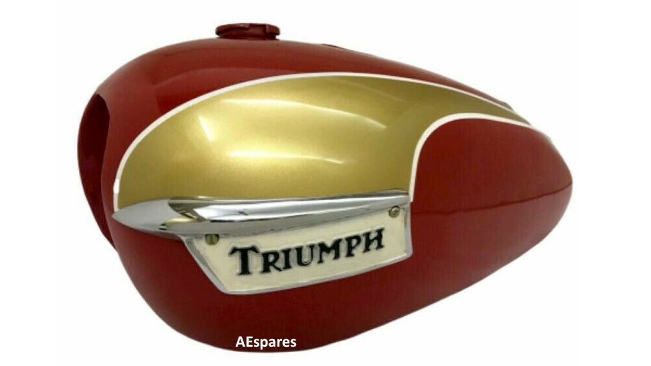 FOR TRIUMPH T140 OIF FUEL TANK GOLDEN & RED 