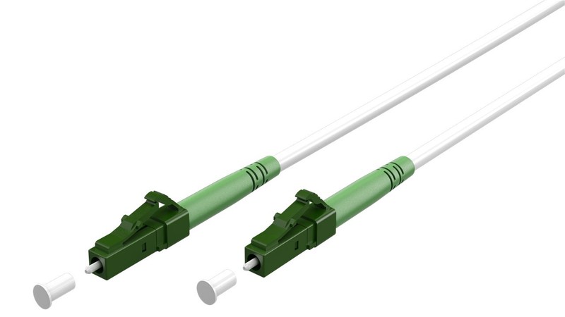 Glasfaserkabel(Ftth),(Os2)WeiÃ,(Simplex),Lc-Apc/Lc-Apc Stecker 10 M