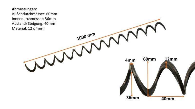 Pellet- / Pellets FÃ¶Rderspirale FÃ¶Rderschnecke 60 Mm 