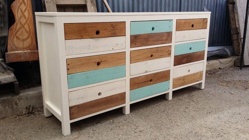 Made To Order Drawer Unit With Recycled Pallet Wood Drawer Fronts