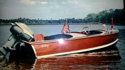 1946 Century Sportsman Imperial Mahogany Runabout w/25 HP Johnson and trailer