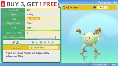   Shiny Mankey   Pokemon Brilliant Diamond Shining Pearl 6IV BDSP