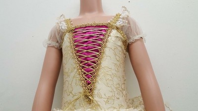 Dance Costume Small Child Ivory Gold Maiden Ballet Solo Competition Pageant