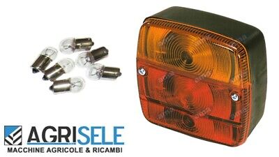 Fanale posteriore sx 3 luci per trattore carrello appendice rimorchio +lampadine