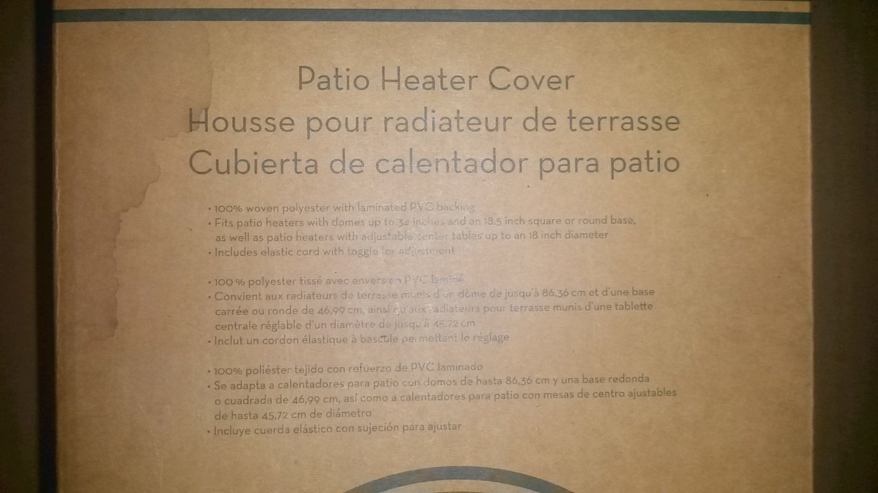 Garden Treasures Patio Heater Cover