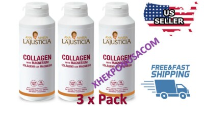 3xPACK ANA MARIA LAJUSTICIA COLAGENO con MAGNESIO / COLLAGEN MAGNESIUM 450 