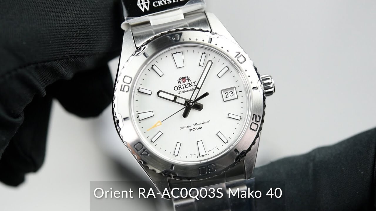 Pre-owned Orient Ra-ac0q03s10b Mako 40 White Analog Automatic Men's Diver's Design Watch