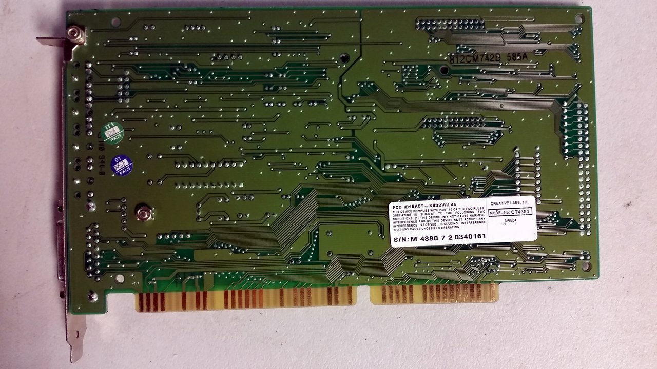 Creative Labs Sound Blaster CT4380 AWE 64 ISA Digital Sound Card