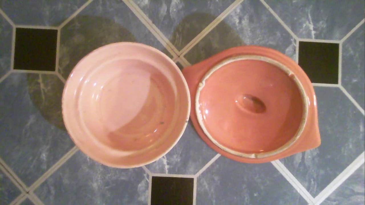 California USA Nut Shaped Glazed Pottery Covered serving Casserole dish