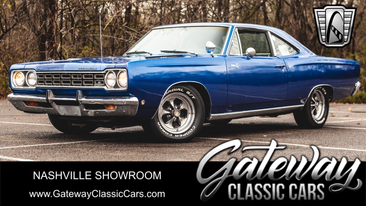 Blue 1968 Plymouth Road Runner  440ci V8 4 speed on the floor Manual Available N