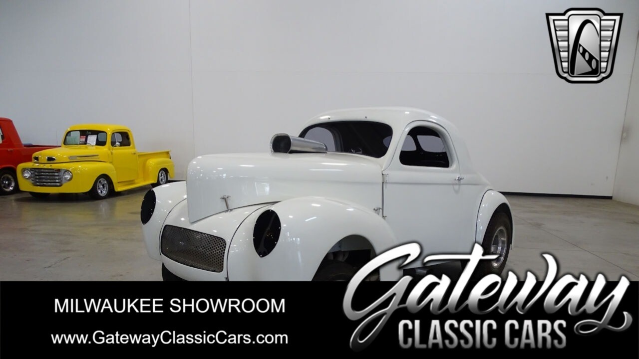 White 1940 Willys Coupe  Blown 354 V8 Turbo 400 Automatic Available Now!