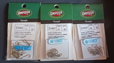 Umpqua Tiemco Nymph 14/16 Lot TMC5263/TMC2458 