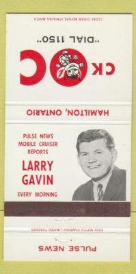 Matchbook Cover - CKOC Radio Hamilton ON 1150 AM Larry Gavin 30 Strike
