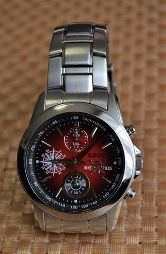 Pre-owned Seiko ×onepiece 20th Anniversary Limited To 5000 7t92-hbc0 Red X Silver