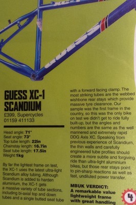 Guess XC-1 scandium MTB frame RRP: £399.00 