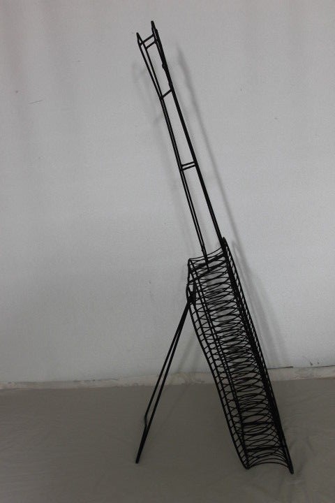 Guitar Shaped CD DVD Black Metal Wire Holder Rack with Floor Stand 56 Slots