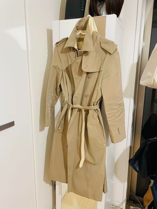 Miu Miu Women's Nylon Trench Coat Beige Size 40/M Made in