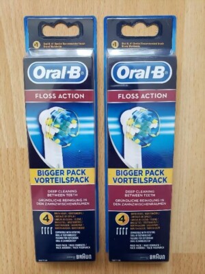 Oral-B Floss Action Electric Toothbrush Heads -  2x4 Packs (8 Brush Heads) 