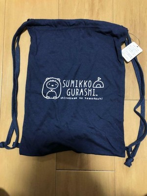 Sumikko Gurashi Drawstring Bag Navy Blue San-x Kawaii New Japan