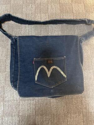EVISU Denim Shoulder Bag Blue Used | eBay