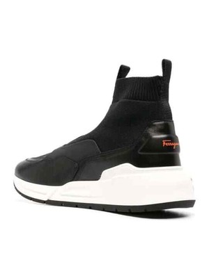 Pre-owned Ferragamo Black Cosma Sock High-top Sneakers Woman