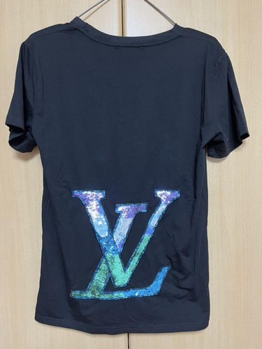 Louis Vuitton Monogram T-Shirt Tops Women Size S LV Logo Glitter From Japan