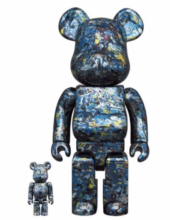 MEDICOM TOY - ベアブリック　Jackson Pollock CHROME 100&amp; 400％ BE@RBRICK jackson pollock studio CHROME Ver 100% 400