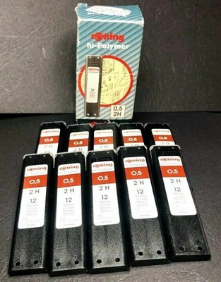 LOT of 10x12 ROTRING Original Mechanical Pencil Lead Refill 0,5 2H