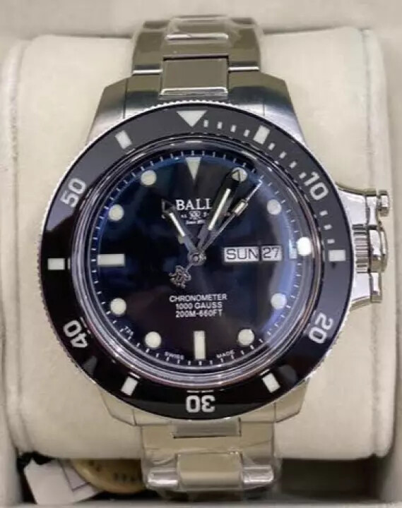 Pre-owned Ball Genuine  Ø 40mm Cosc Engineer Hydrocarbon Original Dm2118b-scj-bk 200m