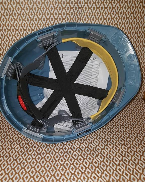 JSP Evolution 6131 Blue 6-Pt Textile Slip Ratchet, Class E. Construction Helmet