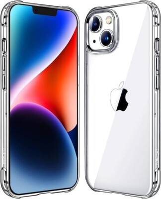 Mkeke for iPhone 14 Case for iPhone 13 Case Clear Transparent Shockproof Bumpers