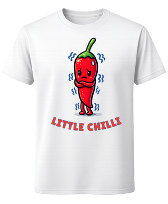 Little Chilli Funny Pepper Character T-Shirt Cute Food Humor Unisex Tee