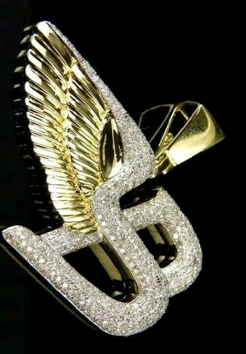 Pre-owned Nsg Wings 2ct Simulated Diamond Men's Pendant 14k Yellow Gold Plated 925 Silver In White