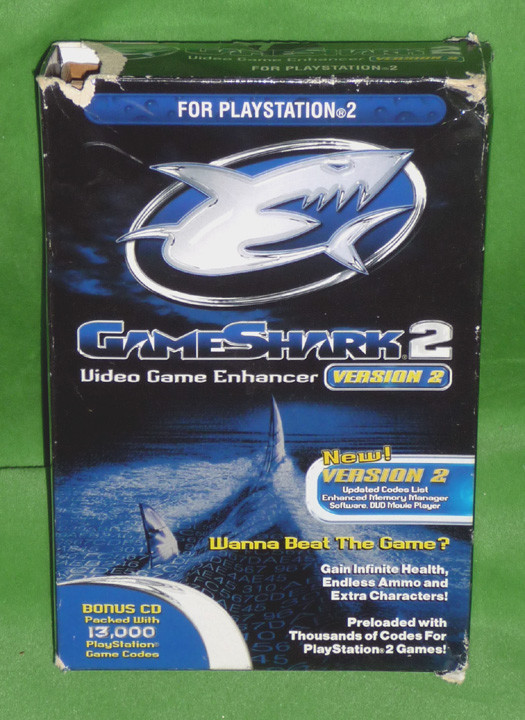 2002 Playstation 2, GameShark 2,Game Shark Enhancer, Version 2, w/Bonus CD, CIB