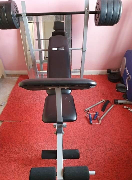 Nearly New Pro Fitness Weight Bench And Weights For Sale In