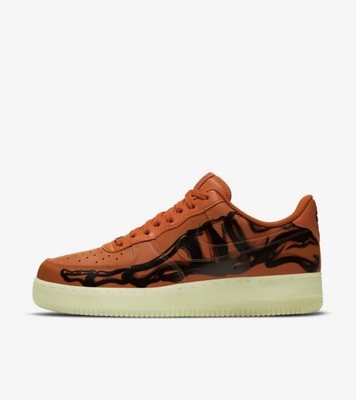 NIKE Air Force 1 Low Orange Skeleton Halloween 2020 CU8067-800 Brand new sneaker