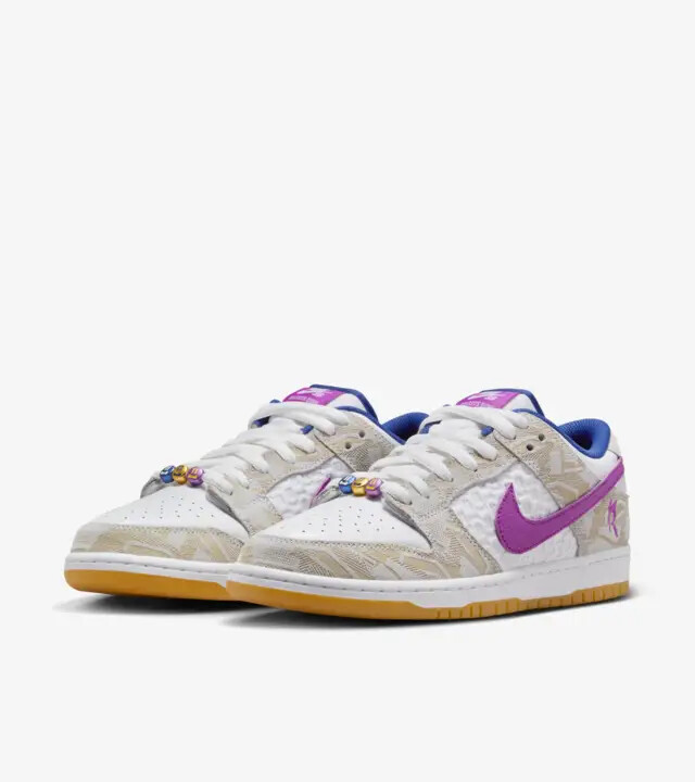 Pre-owned Nike X Rayssa Leal Sb Dunk Low Prm Pure Platinum Vivid Purple Shoes Fz5251-001