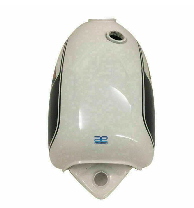 For Yamaha XT TT 500 1977 White & Black Fuel Petrol Tank with Cap & Tap  