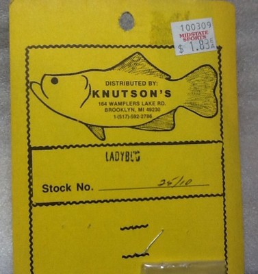 KNUTSON'S Dealer Hang Card, Vintage , Ice Flies, JIGS CRAPPIE JIG BLUEGILL, NOS