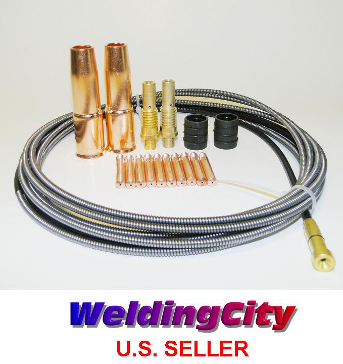 MIG Welding Gun Kit .030" TipDiffuserNozzleLiner for Lincoln 200