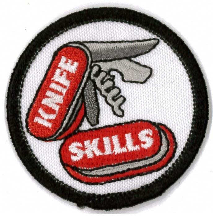 Girl Cub Boy KNIFE SKILLS Knives Safety Fun Patches Crests Badges SCOUTS GUIDE