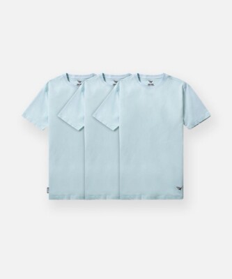 ROC NATION   PAPER PLANES 3 PACK POWDER BLUE  ESSENTIAL TEE S SIZE LARGE NEW  